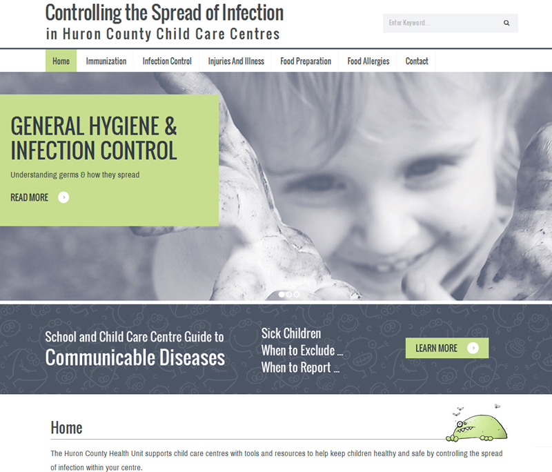 Huronc County Health Unit Daycare Website